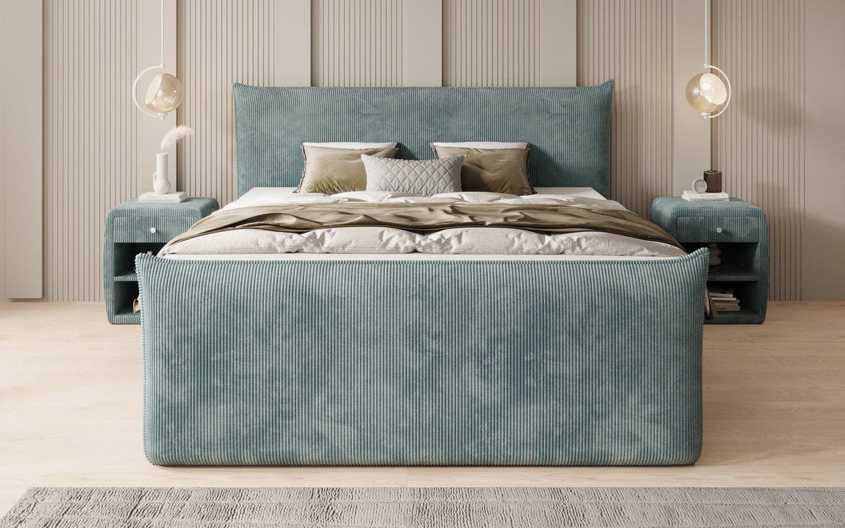 Boxspringbett Liana II mit hochklappbarem Stauraum in Cord