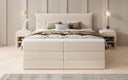 Box spring bed Liana with lift-up storage in teddy bouclé