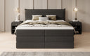 Box spring bed Liana with lift-up storage in teddy bouclé