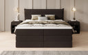 Box spring bed Liana with lift-up storage in teddy bouclé