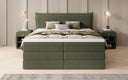 Box spring bed Liana with lift-up storage in teddy bouclé