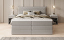 Box spring bed Liana with lift-up storage in teddy bouclé