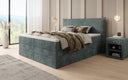 Boxspringbett Liana mat héichklappbarem Stauraum an Cord