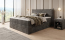 Boxspringbett Liana mat héichklappbarem Stauraum an Cord