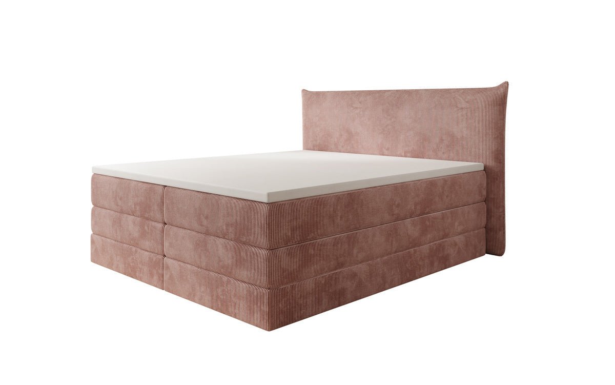 Boxspringbett Liana mit hochklappbarem Stauraum in Cord