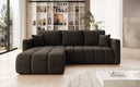 Designer Ecksofa Beatrice mit Schlaf- und Klappfunktion in Samt