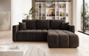 Designer Ecksofa Beatrice mit Schlaf- und Klappfunktion in Samt