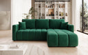 Designer Ecksofa Beatrice mit Schlaf- und Klappfunktion in Samt