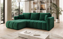Designer Ecksofa Beatrice mit Schlaf- und Klappfunktion in Samt