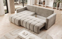 Designer Ecksofa Beatrice mit Schlaf- und Klappfunktion in Samt