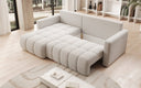 Designer-Ecksofa Beatrice mat Schlof- a Klappfunktioun a Bouclé