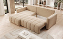 Designer-Ecksofa Beatrice mat Schlof- a Klappfunktioun a Bouclé