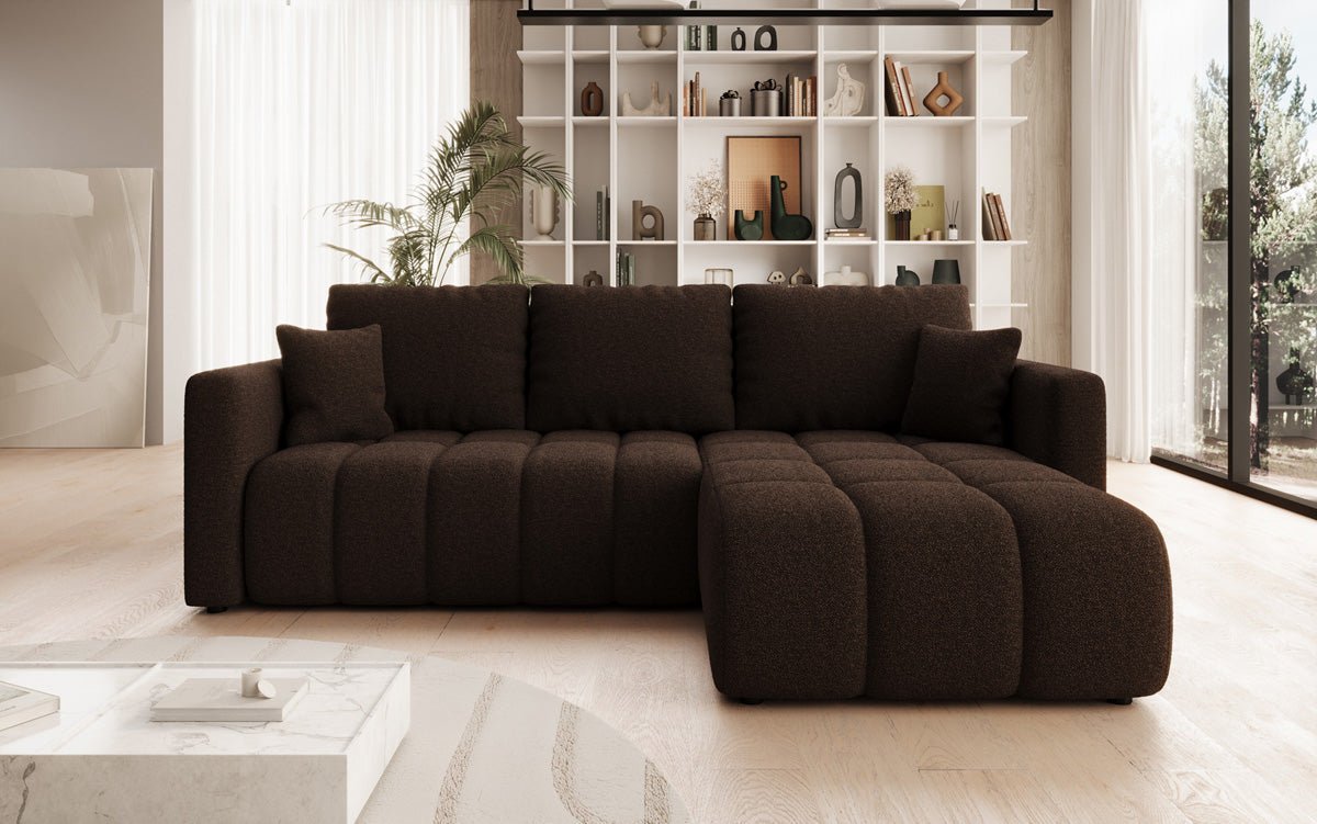 Canapé design Beatrice L avec fonction lit et rabattable en Bouclé