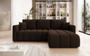 Designer-Ecksofa Beatrice mat Schlof- a Klappfunktioun a Bouclé
