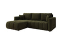 Designer-Ecksofa Beatrice mat Schlof- a Klappfunktioun a Bouclé