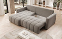 Designer-Ecksofa Beatrice mat Schlof- a Klappfunktioun a Bouclé