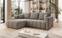 Designer-Ecksofa Beatrice mat Schlof- a Klappfunktioun a Bouclé
