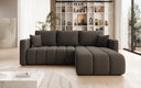 Designer-Ecksofa Beatrice mat Schlof- a Klappfunktioun a Bouclé