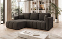 Designer-Ecksofa Beatrice mat Schlof- a Klappfunktioun a Bouclé