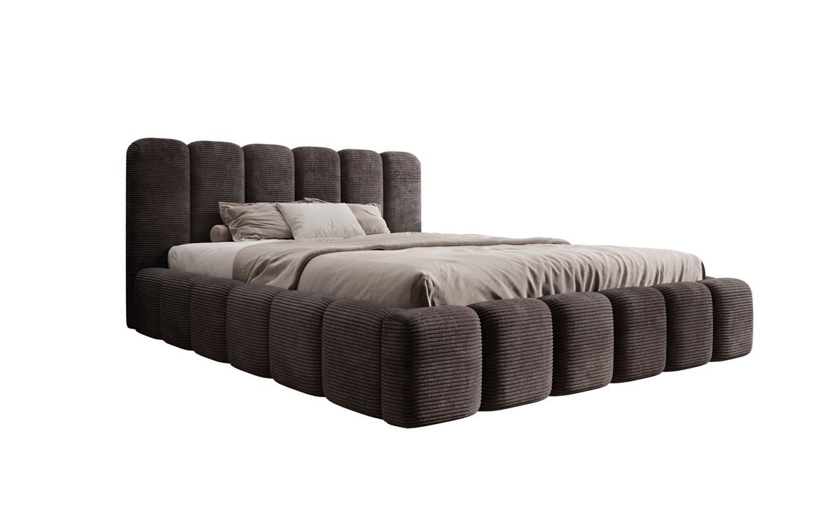 Designert Polsterbett Tevara a Cord mat Stauplaz
