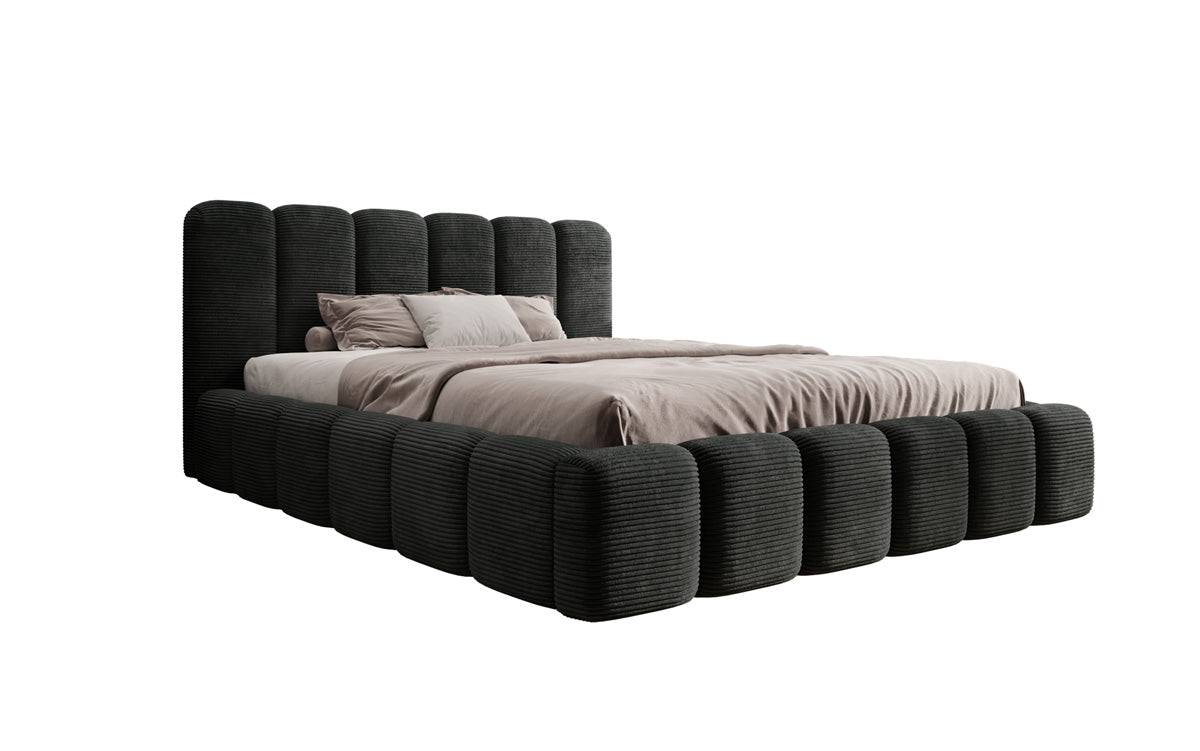 Designert Polsterbett Tevara a Cord mat Stauplaz