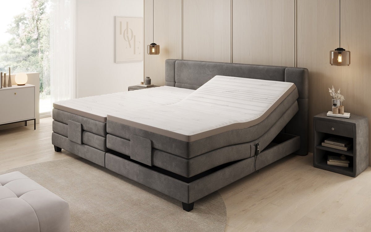 Famillje Boxspringbett Noela 220/240x200 elektresch justéierbar a Samt