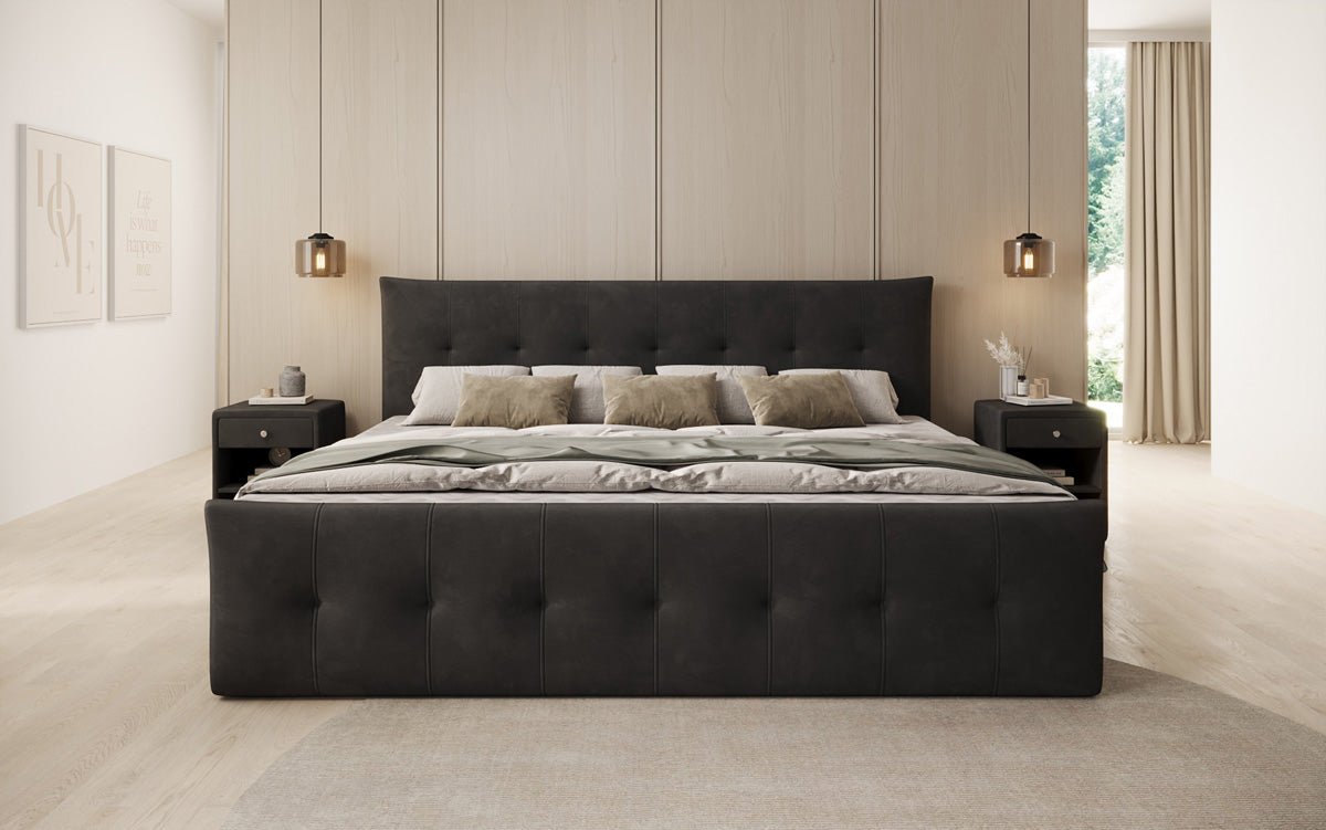 Famillje Boxspringbett Valenza – 220/240x200 mat Späicherplaz a Samt