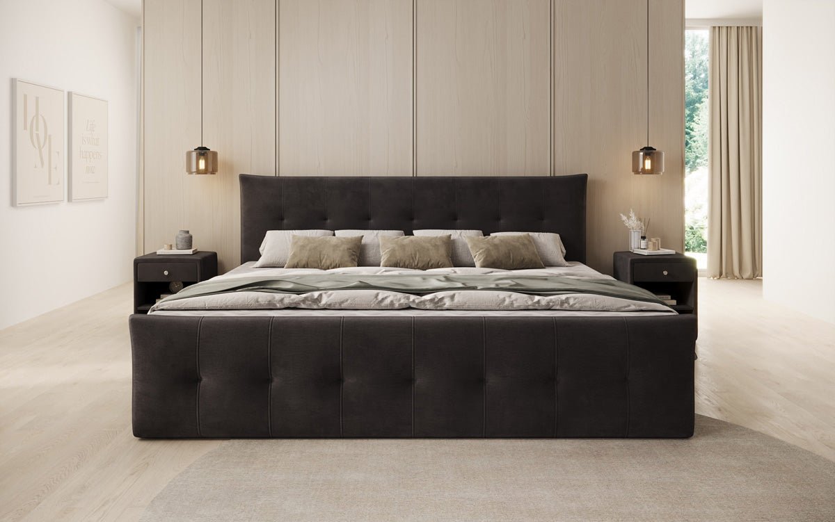 Famillje Boxspringbett Valenza – 220/240x200 mat Späicherplaz a Samt