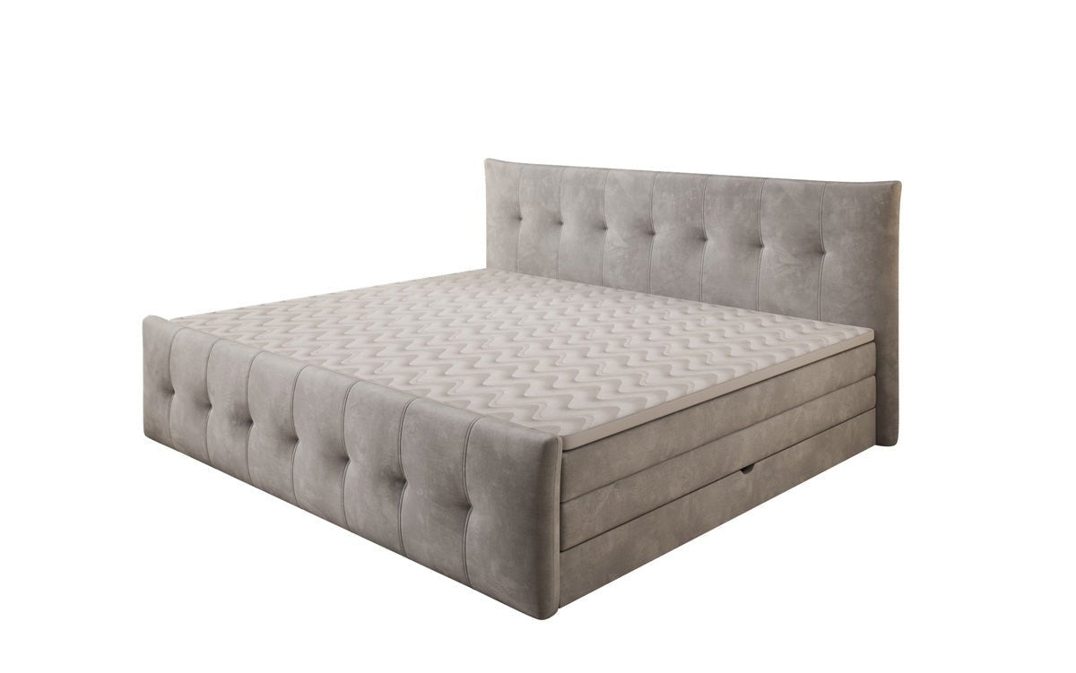 Famillje Boxspringbett Valenza – 220/240x200 mat Späicherplaz a Samt