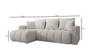 Designer-Ecksofa Giulio mat Schlof- a Klappfunktioun a Bouclé