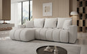 Designer-Ecksofa Giulio mat Schlof- a Klappfunktioun a Bouclé