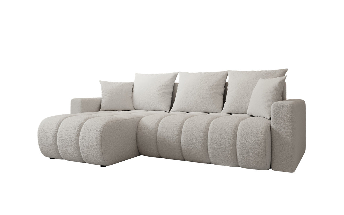 Designer Sofa Giulio L mit Schlaf- und Klappfunktion in Bouclé