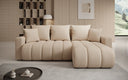 Designer-Ecksofa Giulio mat Schlof- a Klappfunktioun a Bouclé