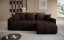 Designer-Ecksofa Giulio mat Schlof- a Klappfunktioun a Bouclé