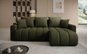 Designer-Ecksofa Giulio mat Schlof- a Klappfunktioun a Bouclé