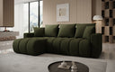 Designer-Ecksofa Giulio mat Schlof- a Klappfunktioun a Bouclé