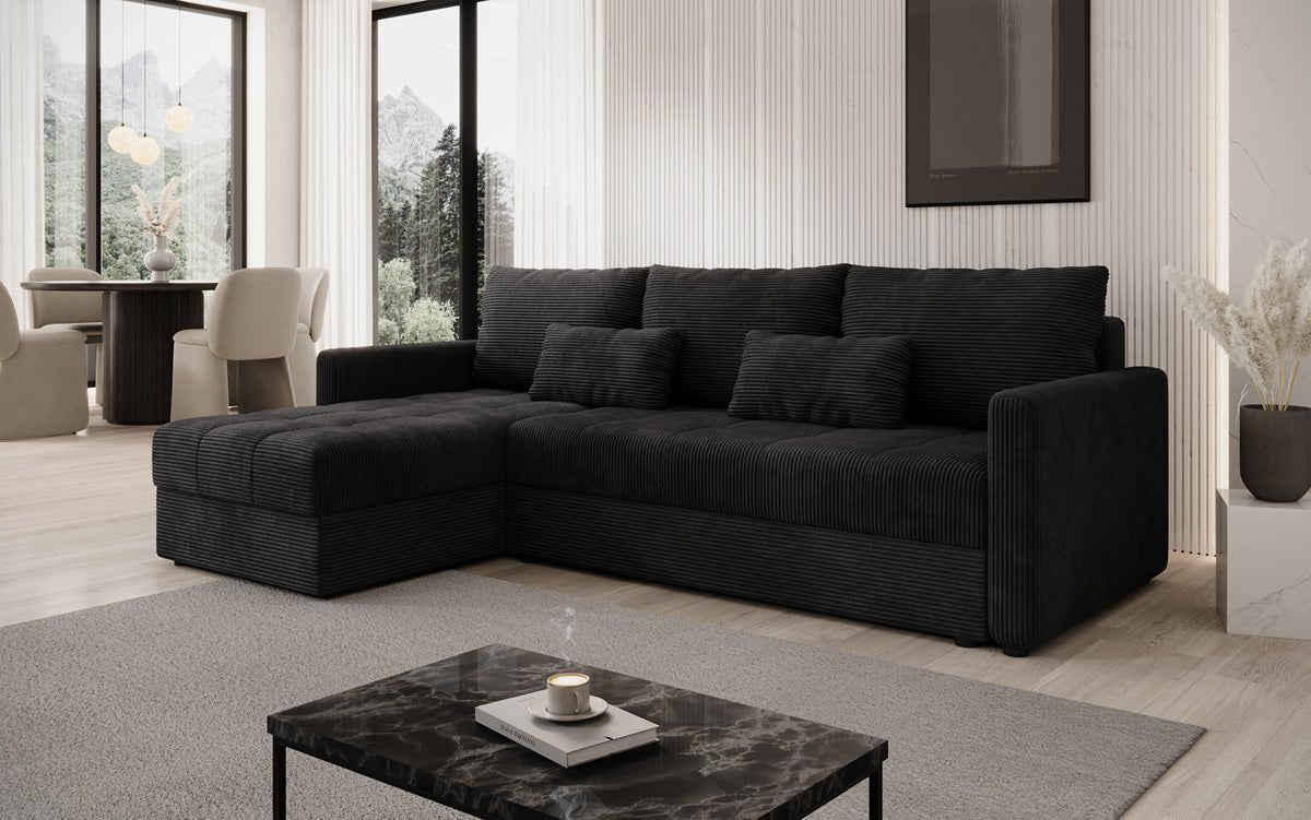 Designersofas Roma aus Cord mat Schloof- a Klappfunktioun