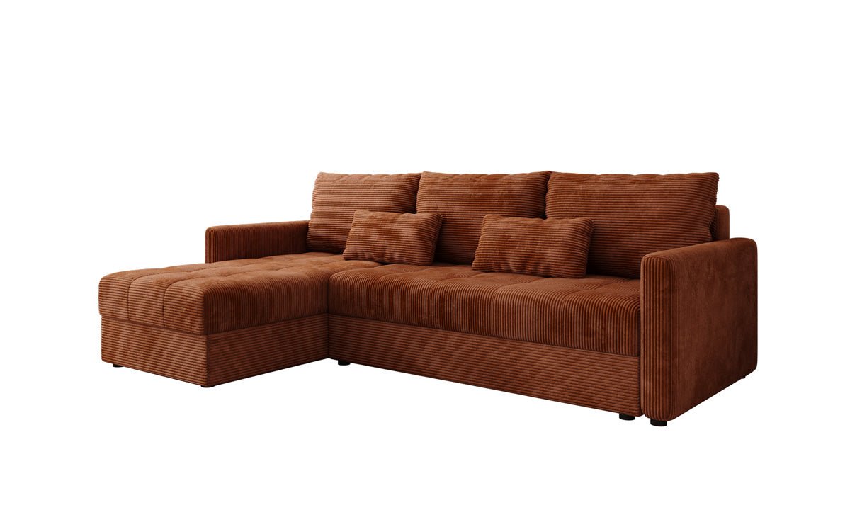 Designersofas Roma aus Cord mat Schloof- a Klappfunktioun