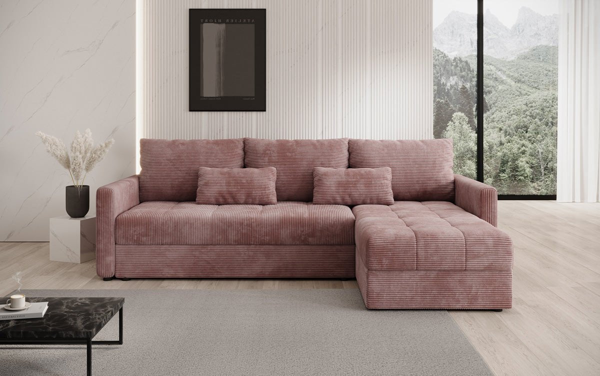 Designersofas Roma aus Cord mat Schloof- a Klappfunktioun