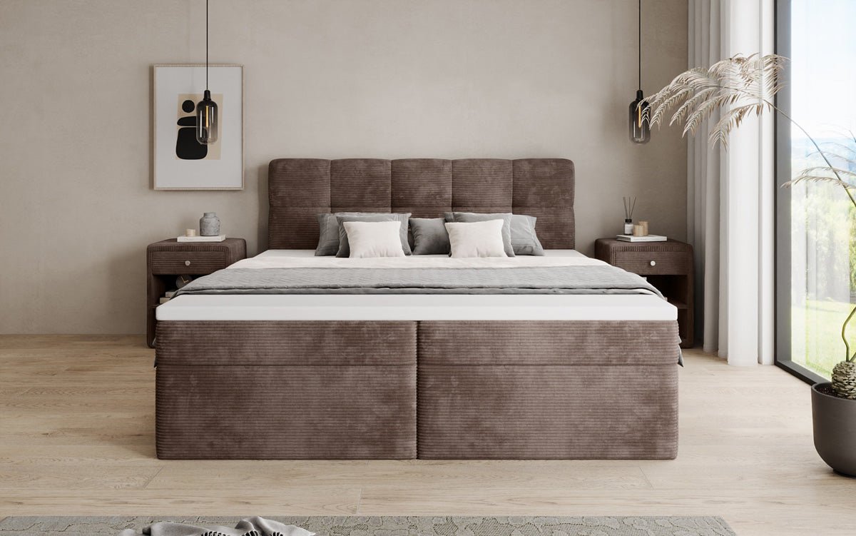 Boxspringbett Cozy II in Cord mit Stauraum