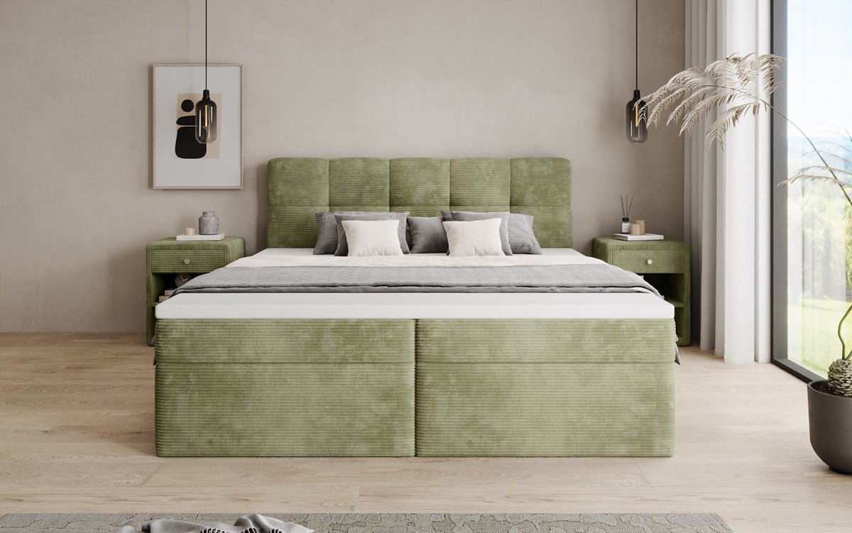Boxspringbett Cozy II in Cord mit Stauraum