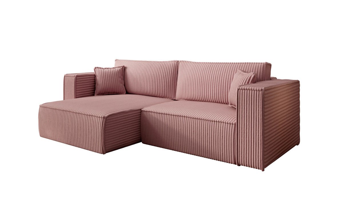 Designer Sofa Paris in breitem Cord mit Schlaf- und Klappfunktion