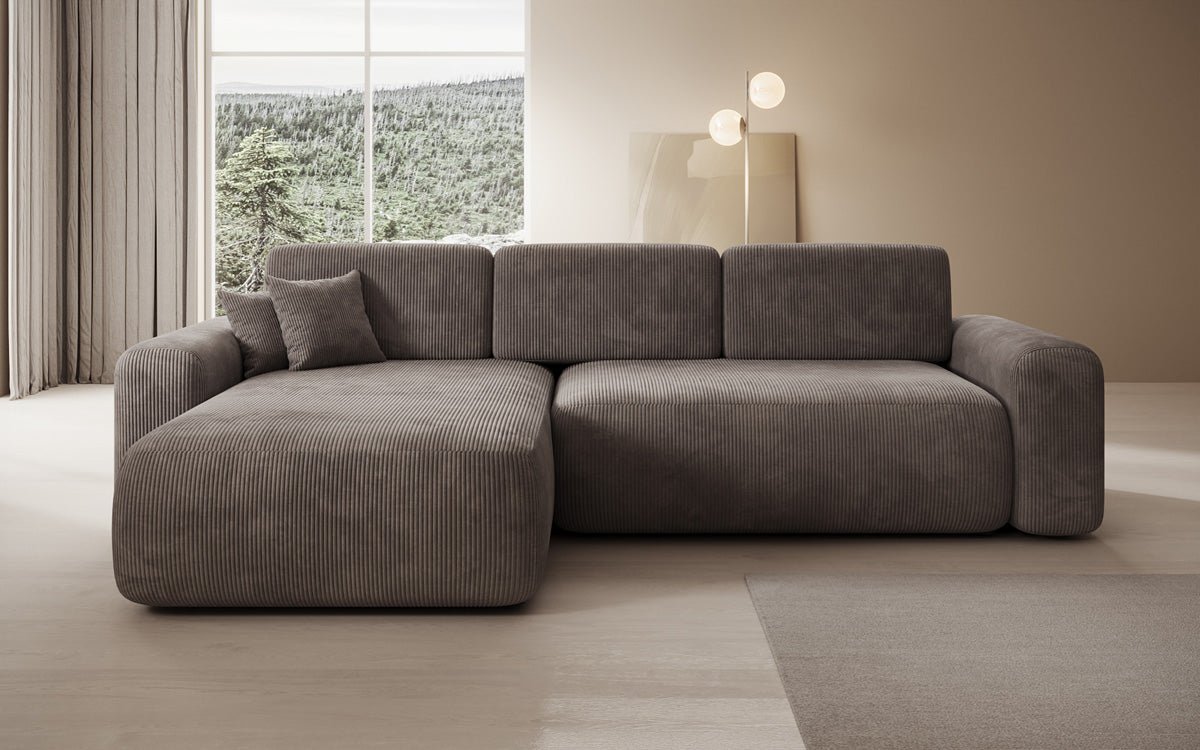 Designer Sofa Lola mit Schlaf- und Klappfunktion in Cord