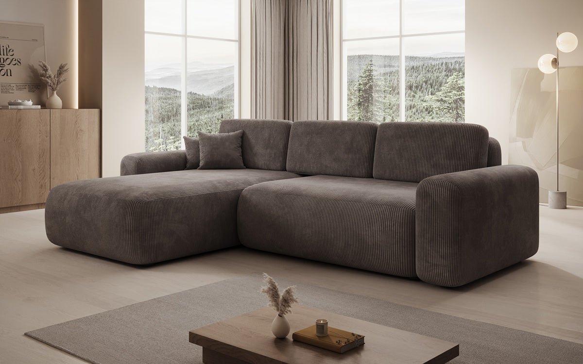Designer Sofa Lola mit Schlaf- und Klappfunktion in Cord