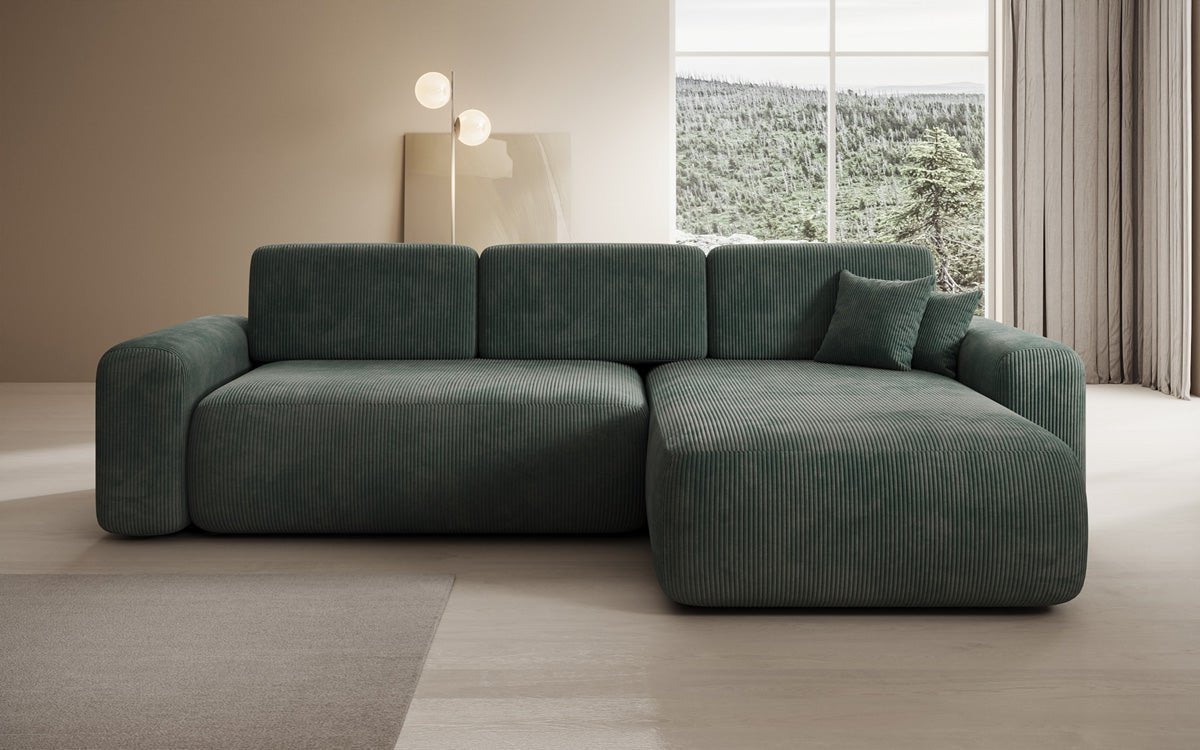 Designer Sofa Lola mit Schlaf- und Klappfunktion in Cord