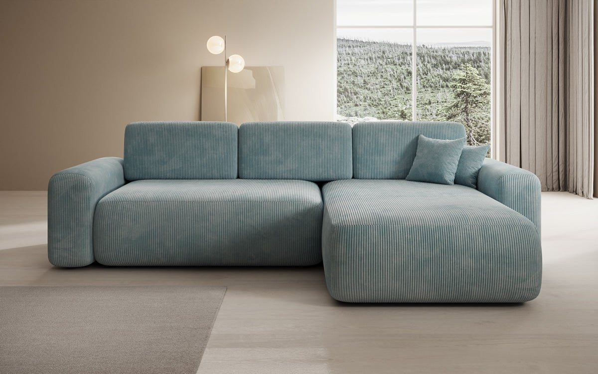Designer Sofa Lola mit Schlaf- und Klappfunktion in Cord