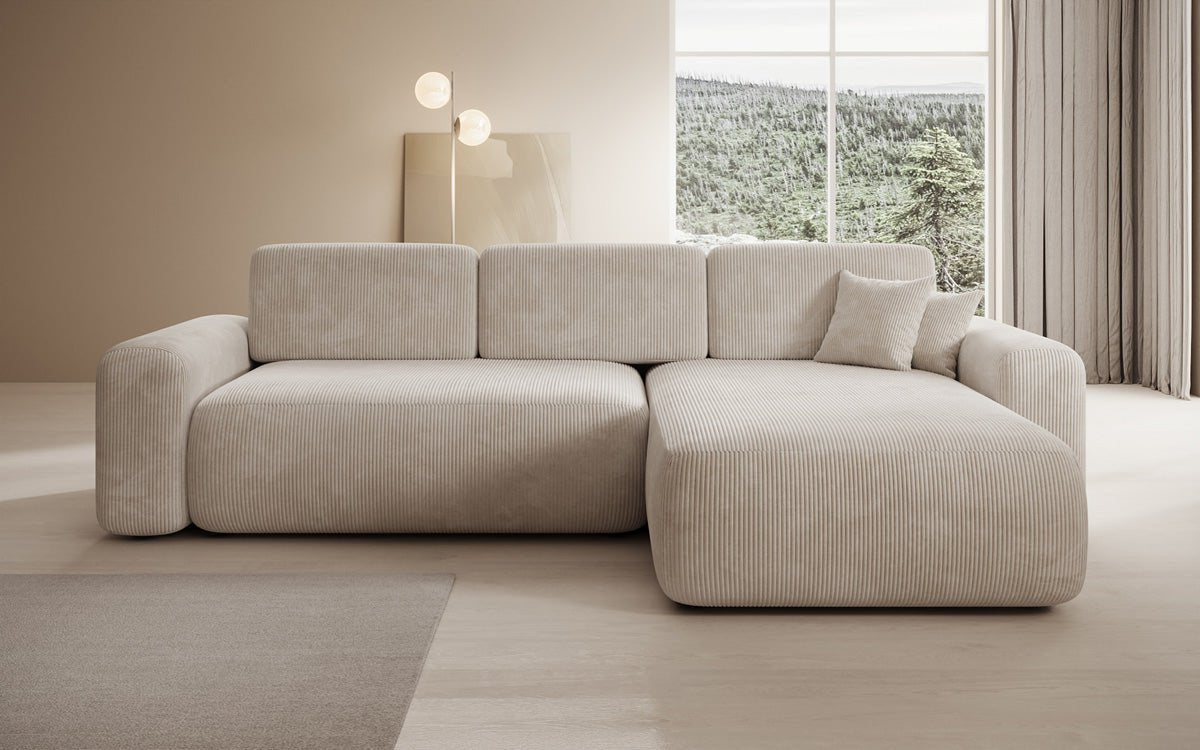 Designer Sofa Lola mit Schlaf- und Klappfunktion in Cord