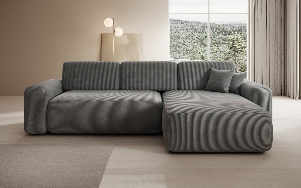 Designer Sofa Lola mit Schlaf- und Klappfunktion in Cord