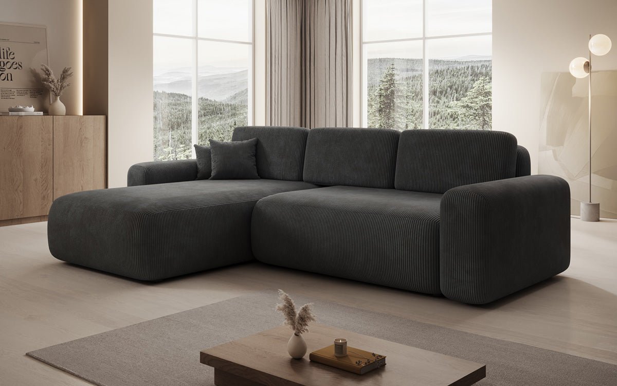 Designer Sofa Lola mit Schlaf- und Klappfunktion in Cord