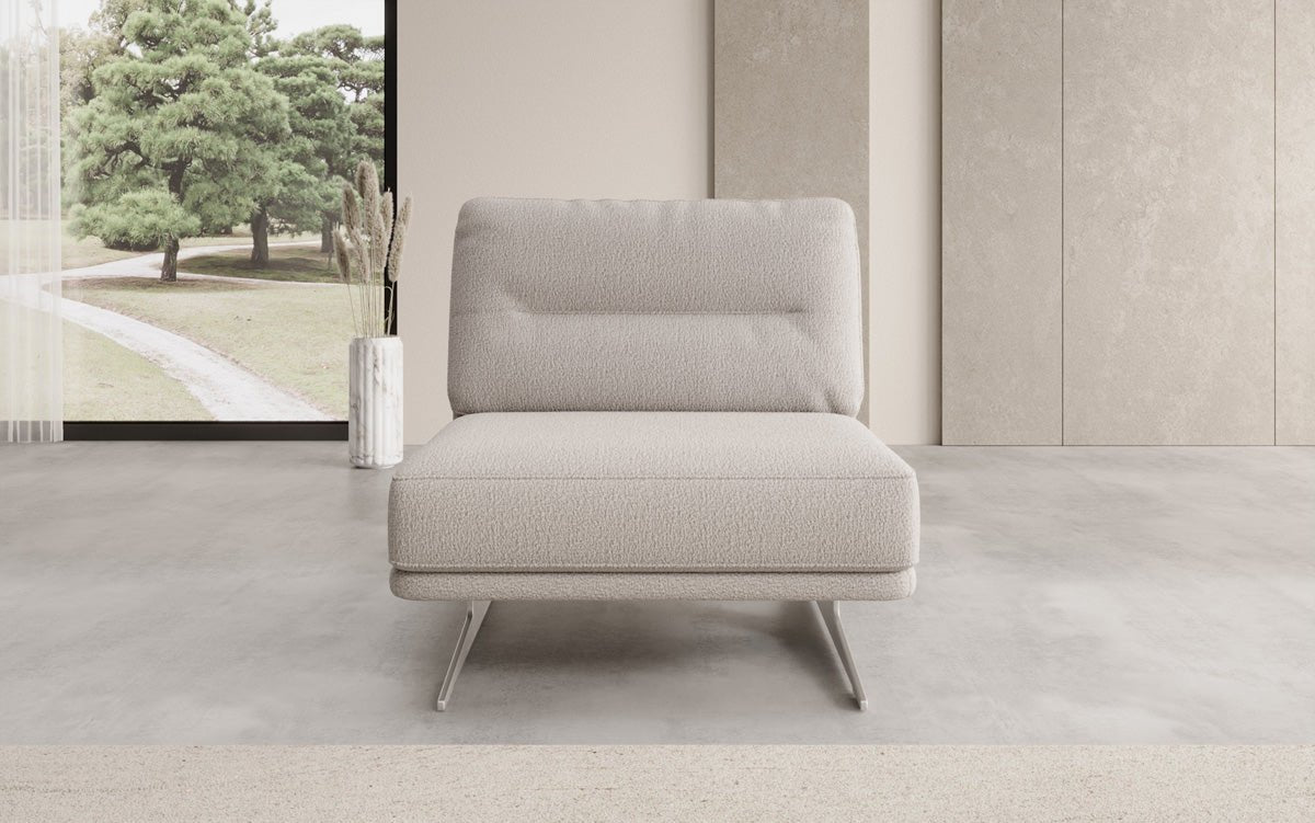 Fauteuil design Torino sans accoudoirs en Bouclé